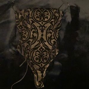 Black sexy strapless body suit